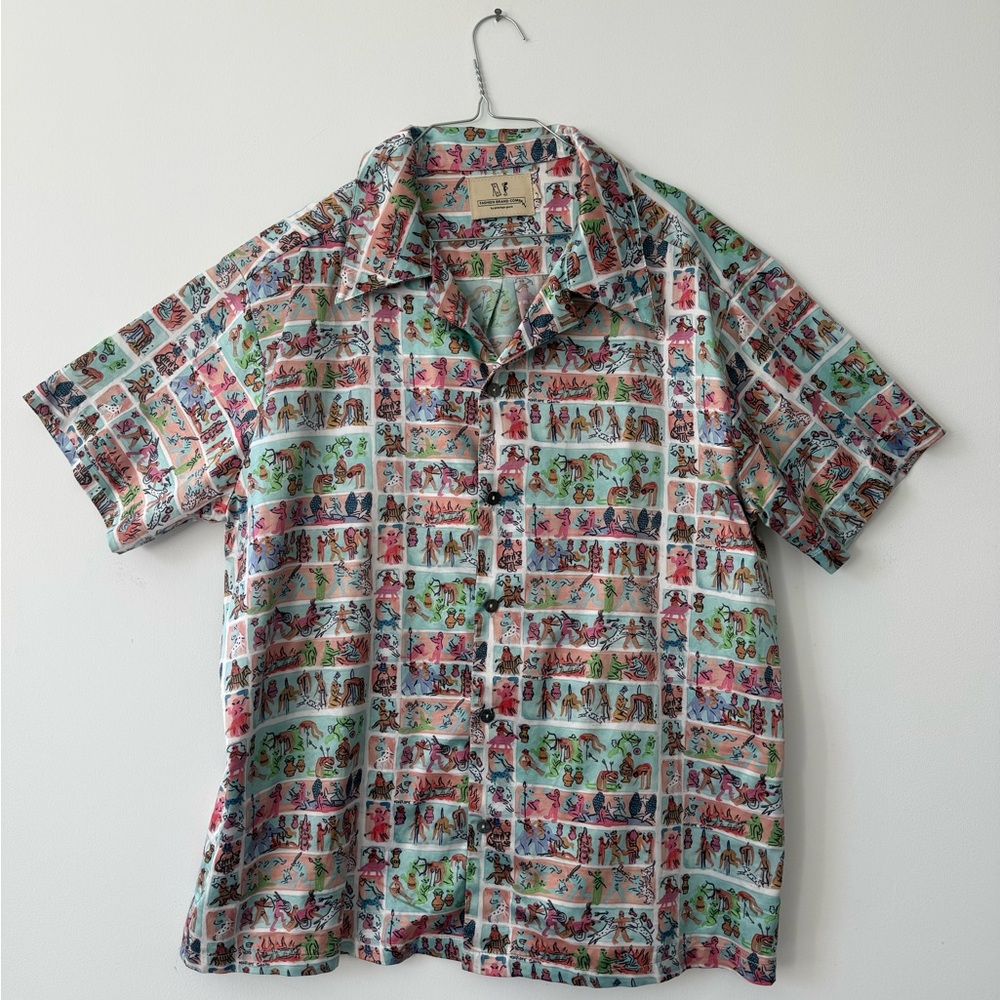 Fashion Brand Company Multicolor Panel Print Short-Sleeve Shirt